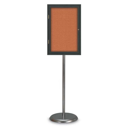 United Visual Products Corkboard, Double Door, Radius Frame, 48x36", White/Apricot UV7003-WHITE-APRICOT